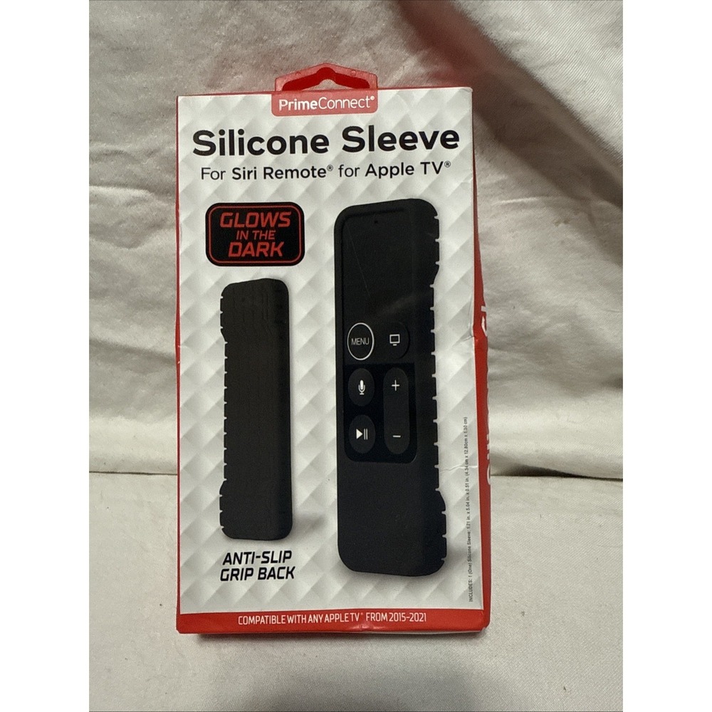 PrimeConnect Silicone Sleeve Siri Remote‎ For Apple Tv , Black Glow In The Dark